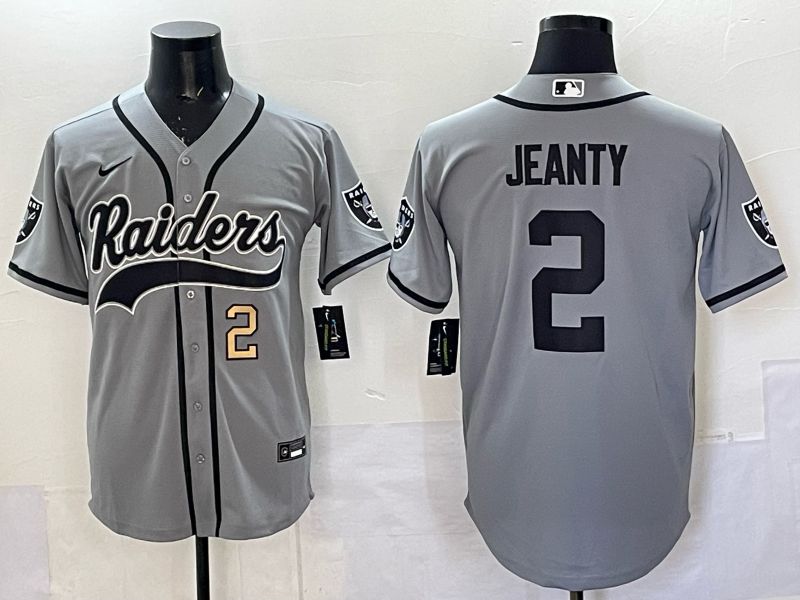 Men 2025 Oakland Raiders #2 Jeanty Grey 3th generation Joint Name Nike Limited NFL Jersey style 075->new york knicks->NBA Jersey